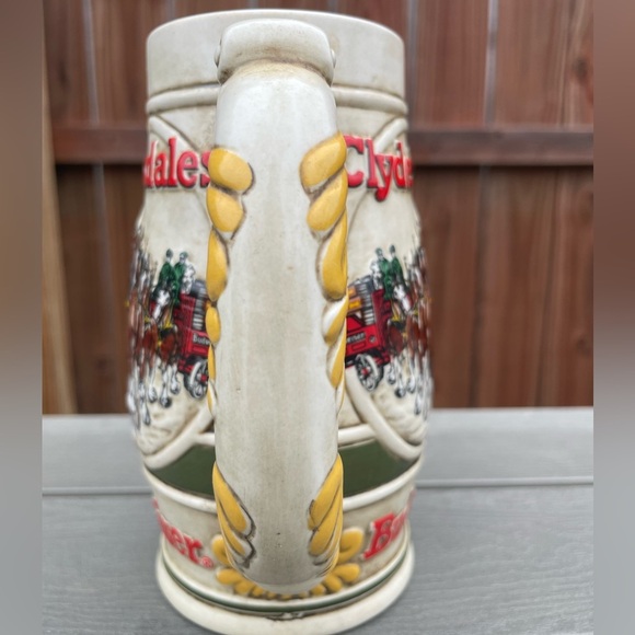 Budweiser 1983 Holiday Beer Stein Snowy Woodland Clydesdale Ceramarte Mug CS-50 - Picture 4 of 13